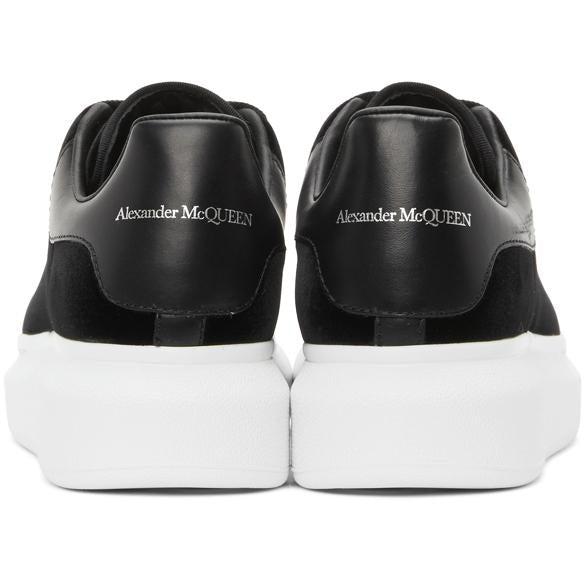 Alexander McQueen Black Velvet Oversized Sneakers Low Top Sneakers